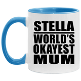 Stella World's Okayest Mum - 11oz Accent Mug Blue