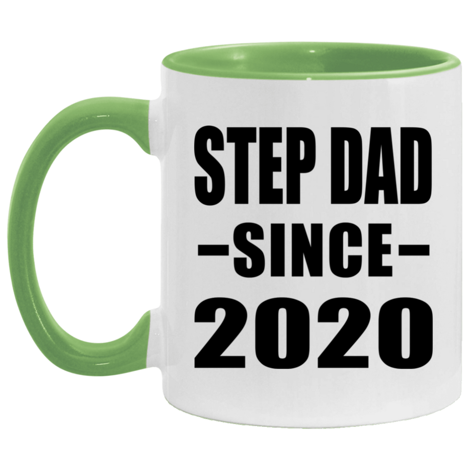 Step Dad Since 2020 - 11oz Accent Mug Green