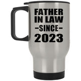 Father In Law Since 2023 - Silver Travel Mug