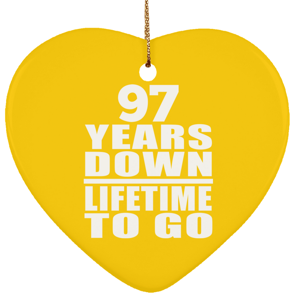 97th Anniversary 97 Years Down Lifetime To Go - Heart Ornament