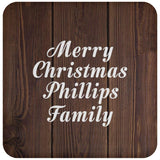 Merry Christmas Phillips Family - Drink Coaster D