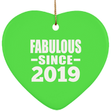 5th Birthday Fabulous Since 2019 - Heart Ornament