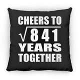 29th Anniversary Cheers To Square Root of 841 Years Together - Throw Pillow Black