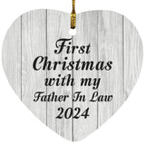First Christmas With My Father In Law 2024 - Heart Ornament F