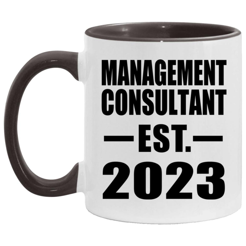 Management Consultant Established EST. 2023 - 11oz Accent Mug Black