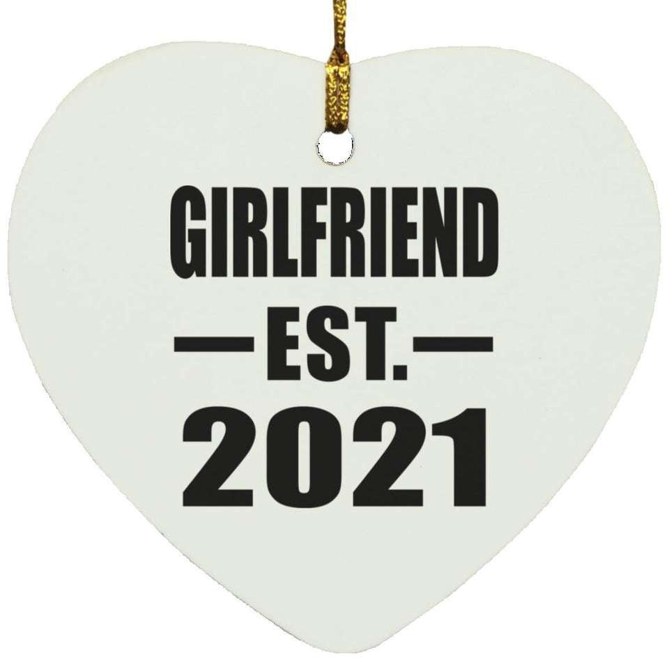 Girlfriend Established EST. 2021 - Heart Ornament