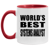 World's Best Systems Analyst - 11oz Accent Mug Red