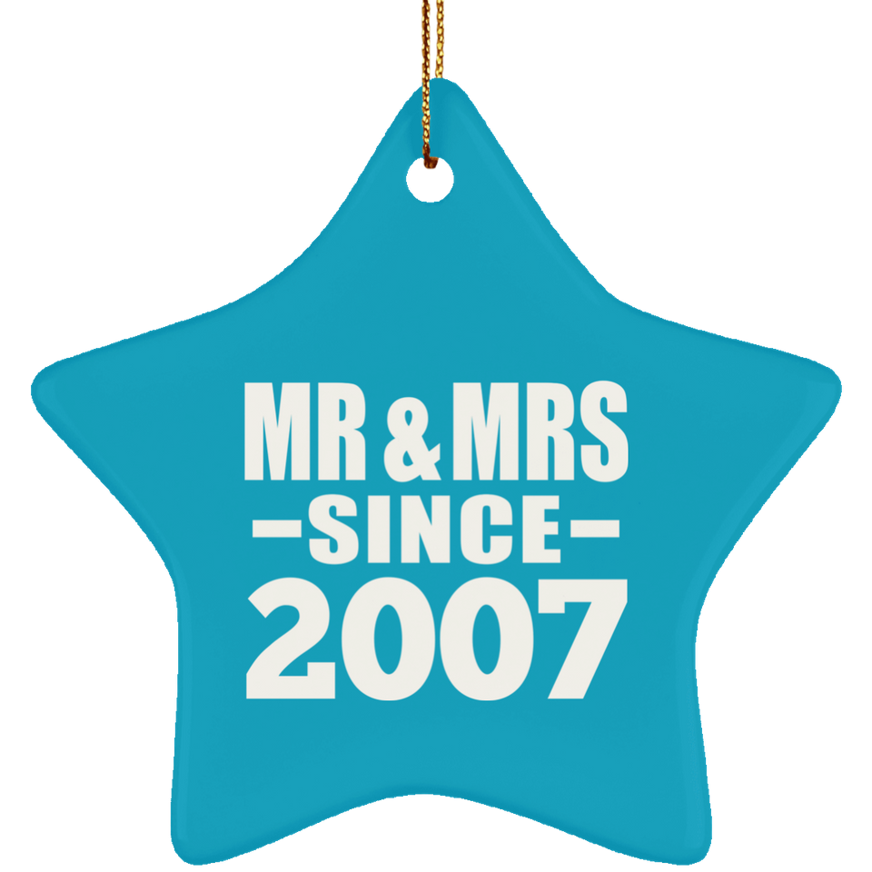 17th Anniversary Mr & Mrs Since 2007 - Star Ornament