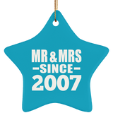 17th Anniversary Mr & Mrs Since 2007 - Star Ornament