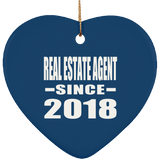Real Estate Agent Since 2018 - Heart Ornament