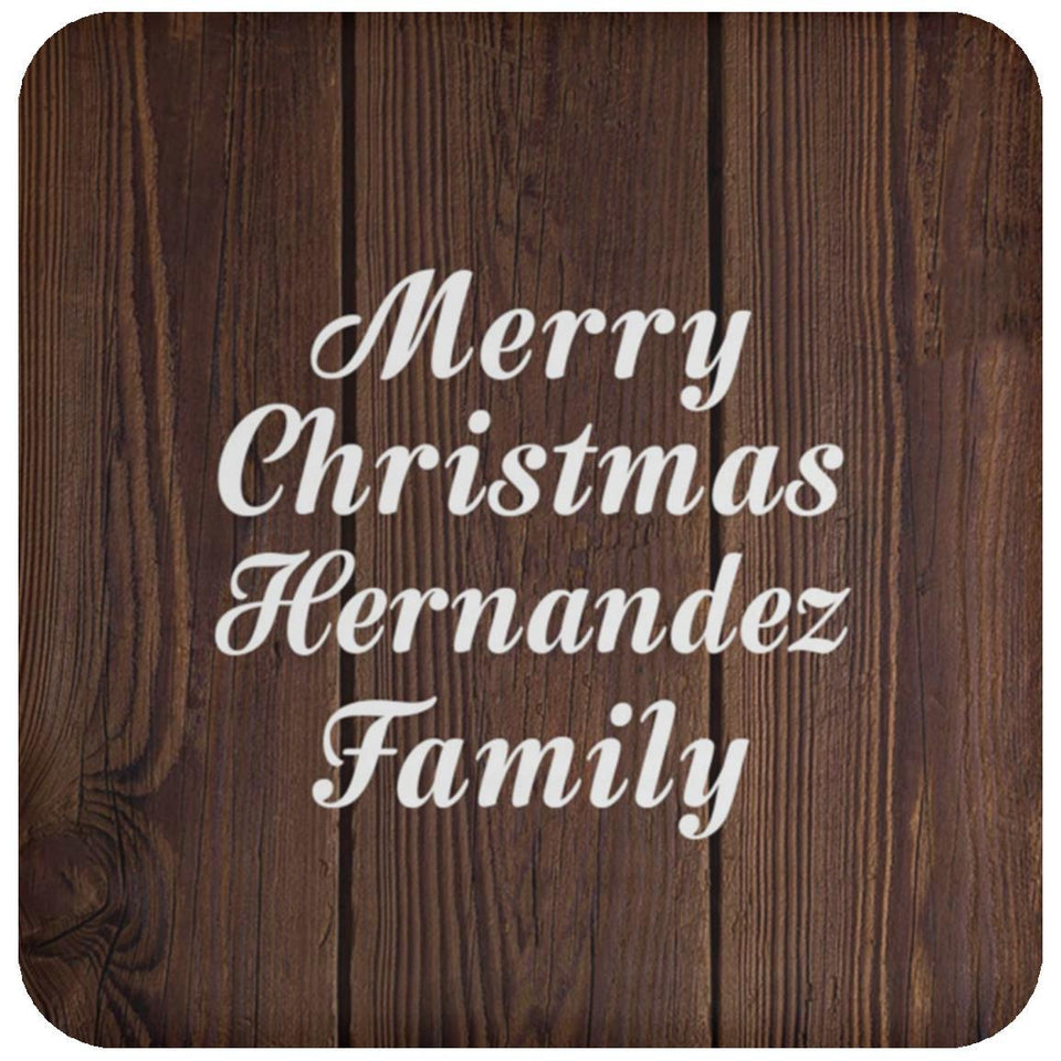 Merry Christmas Hernandez Family - Drink Coaster D