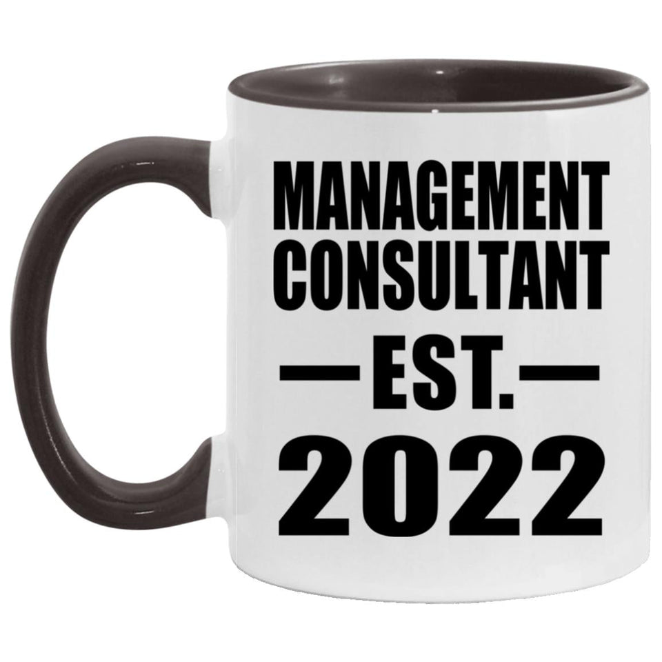 Management Consultant Established EST. 2022 - 11oz Accent Mug Black