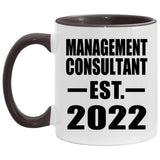 Management Consultant Established EST. 2022 - 11oz Accent Mug Black