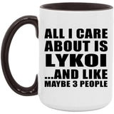All I Care About Is Lykoi - 15oz Accent Mug Black