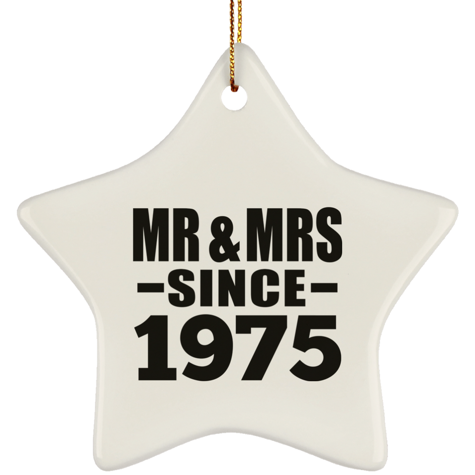 49th Anniversary Mr & Mrs Since 1975 - Star Ornament