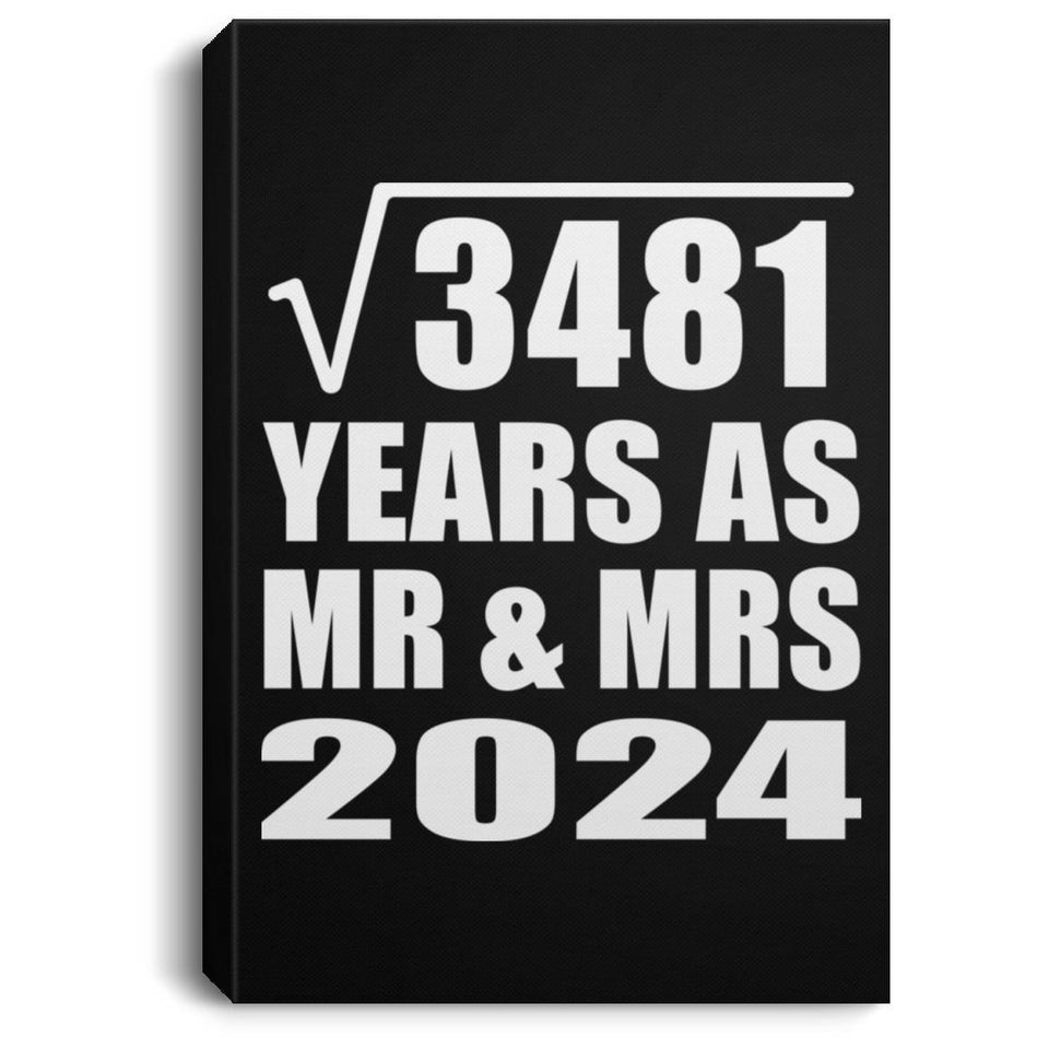 59th Anniversary Square Root of 3481 Years As Mr & Mrs 2024 - Canvas Portrait