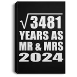 59th Anniversary Square Root of 3481 Years As Mr & Mrs 2024 - Canvas Portrait