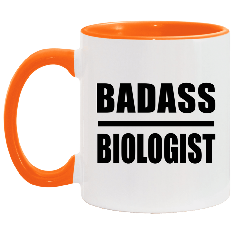 Badass Biologist - 11oz Accent Mug Orange