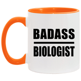 Badass Biologist - 11oz Accent Mug Orange