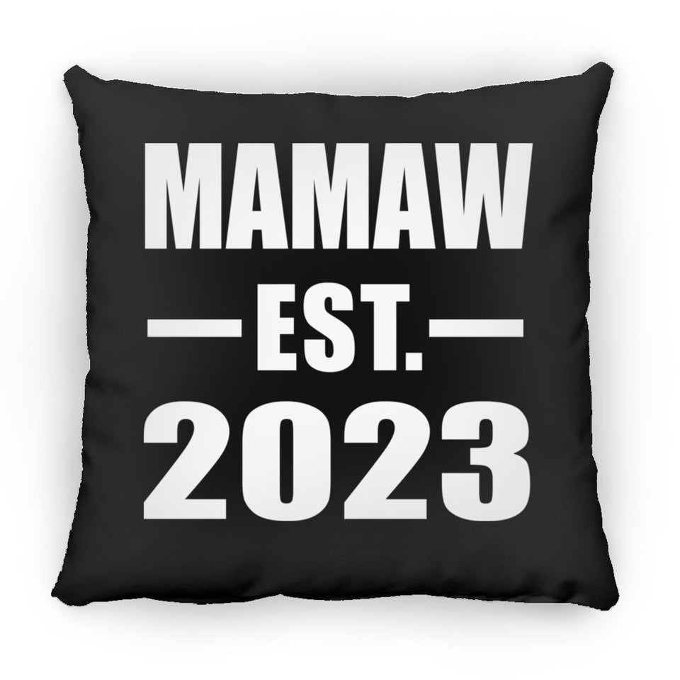 Mamaw Established EST. 2023 - Throw Pillow Black