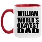 William World's Okayest Dad - 11oz Accent Mug Red