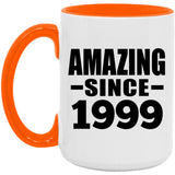 25th Birthday Amazing Since 1999 - 15oz Accent Mug Orange