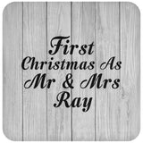First Christmas As Mr & Mrs Ray - Drink Coaster F
