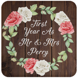 First Year As Mr & Mrs Perry - Drink Coaster A