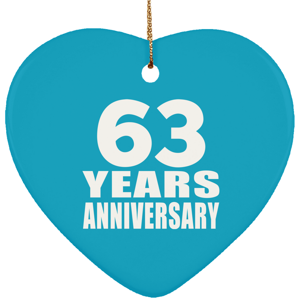 63rd Anniversary 63 Years - Heart Ornament