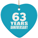 63rd Anniversary 63 Years - Heart Ornament