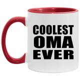 Coolest Oma Ever - 11oz Accent Mug Red