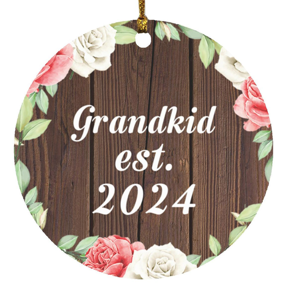 Grandkid Established Est. 2024 - Circle Ornament A