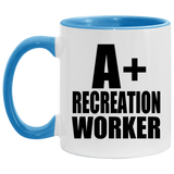 A+ Recreation Worker - 11oz Accent Mug Blue