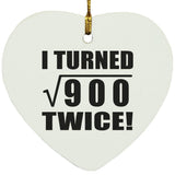 60th Birthday I Turned Square Root of 900 Twice - Heart Ornament