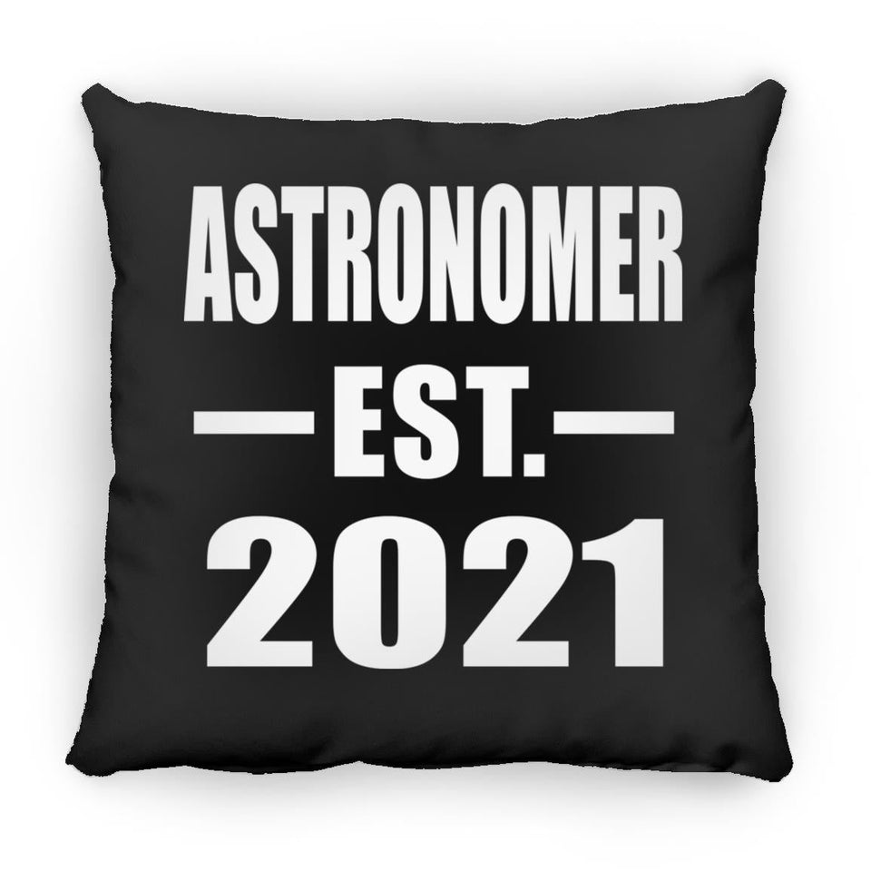 Astronomer Established EST. 2021 - Throw Pillow Black