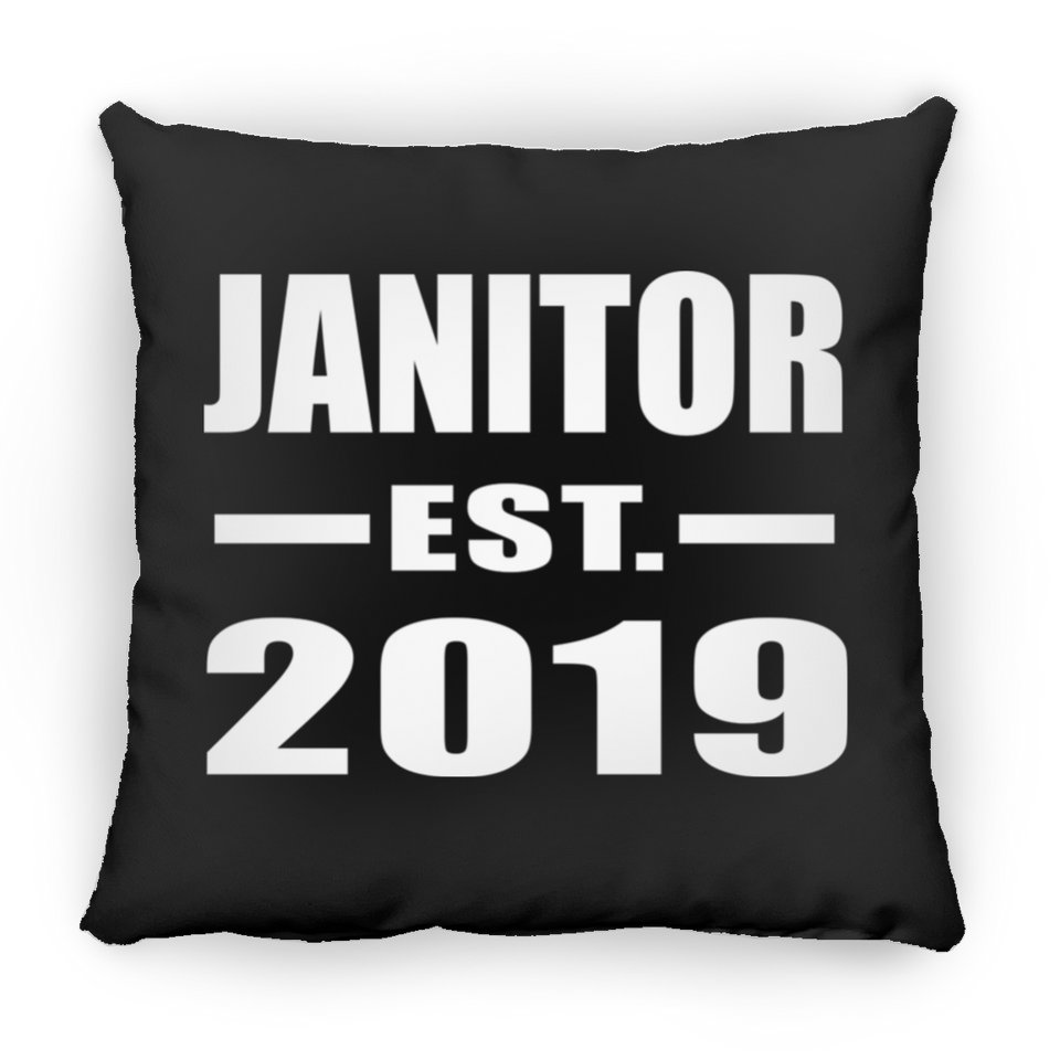 Janitor Established EST. 2019 - Throw Pillow Black