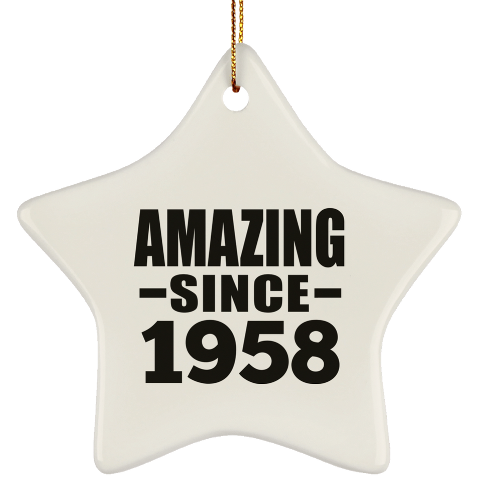 66th Birthday Amazing Since 1958 - Star Ornament
