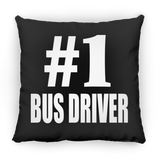 Number One #1 Bus Driver - Throw Pillow Black