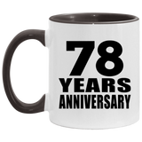 78th Anniversary 78 Years - 11oz Accent Mug Black