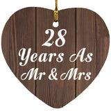 28th Anniversary 28 Years As Mr & Mrs - Heart Ornament D