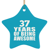 37th Birthday 37 Years Of Being Awesome - Star Ornament