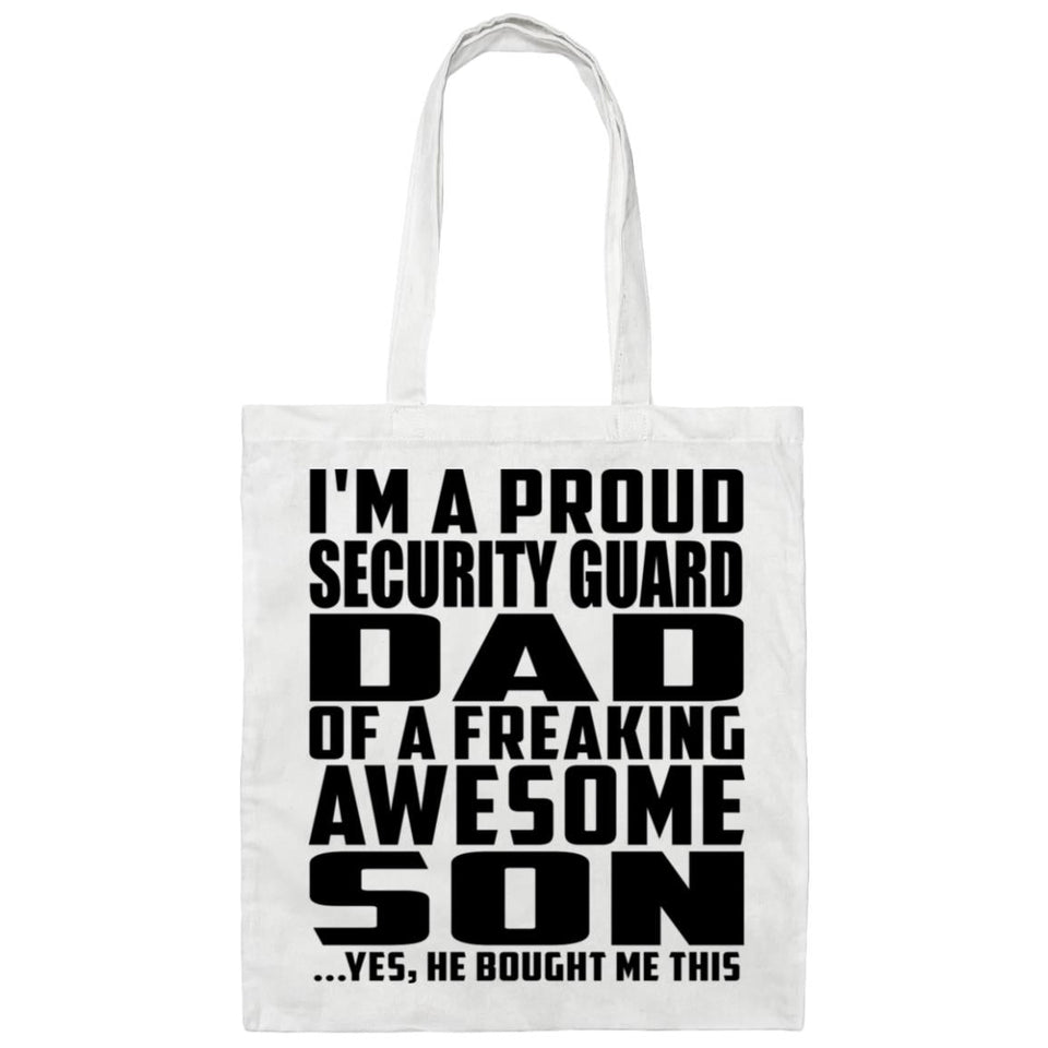 Proud Security Guard Dad Of Awesome Son - Tote Bag White