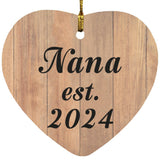Nana Established EST. 2024 - Heart Ornament C