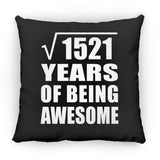39th Birthday Square Root of 1521 Years of Being Awesome - Throw Pillow Black
