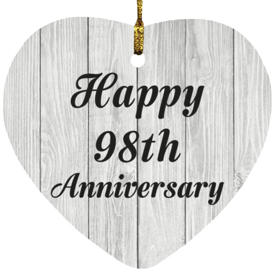 Happy 98th Anniversary - Heart Ornament F