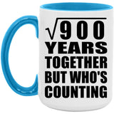 30th Anniversary Square Root of 900 Years Who's Counting - 15oz Accent Mug Blue