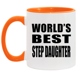World's Best Step Daughter - 11oz Accent Mug Orange