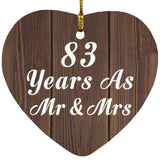 83rd Anniversary 83 Years As Mr & Mrs - Heart Ornament D