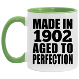 122nd Birthday Made In 1902 Aged To Perfection - 11oz Accent Mug Green