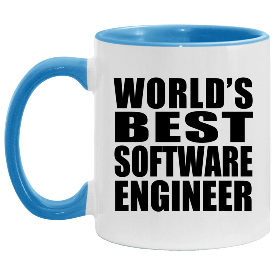World's Best Software Engineer - 11oz Accent Mug Blue